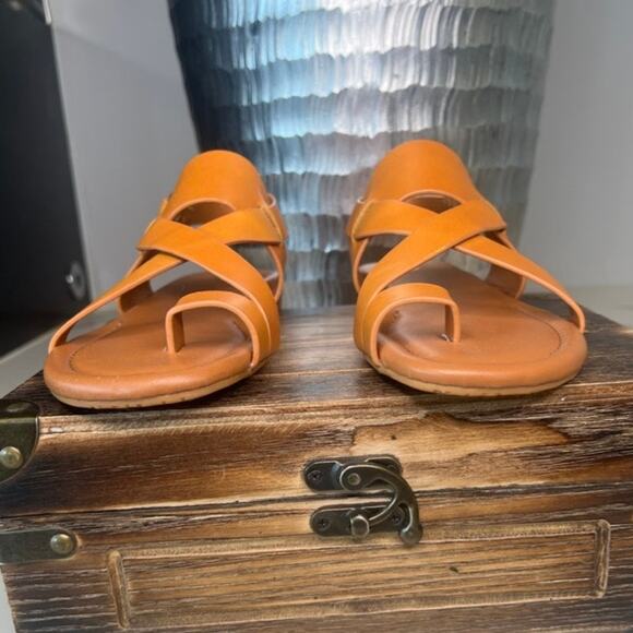 Franco Sarto Gia Leather Sandals in Tan - Picture 3 of 8